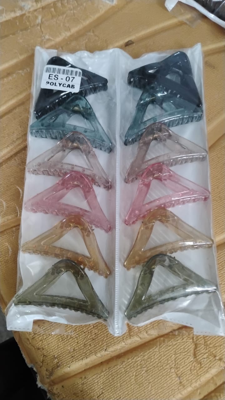 Triangle Shape Mix Color Plastic Hair Claw Clip – 12 Pc Durable Grip for Women and Girls Triangle Shape Mix Color Plastic Hair Claw Clip – 12 Pc Durable Grip for Women and Girls